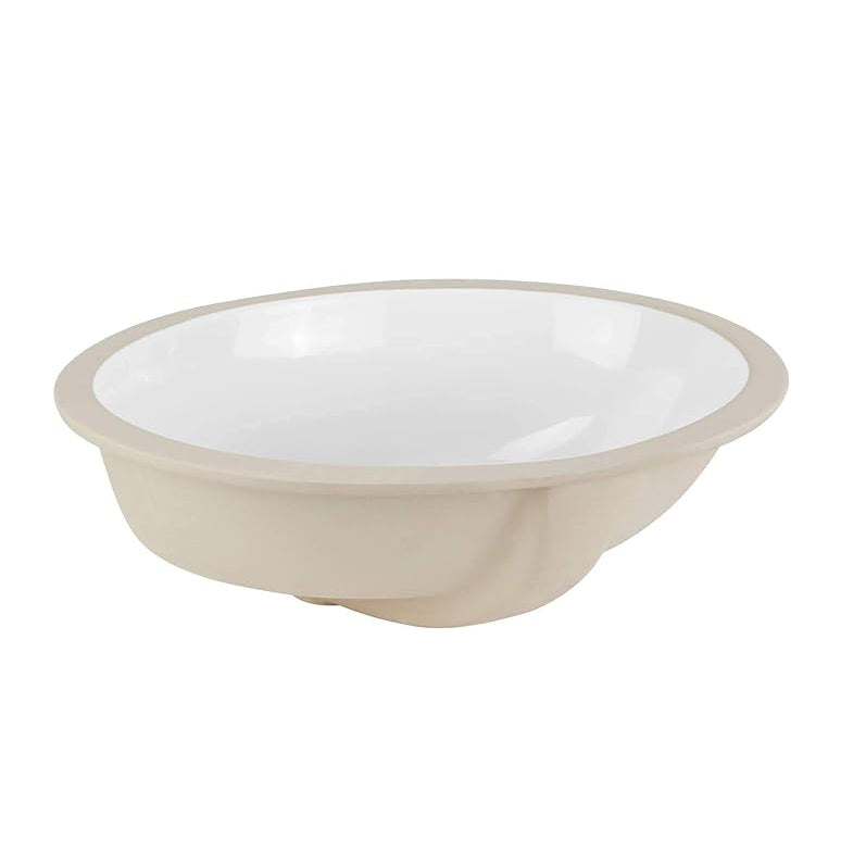 Newport 19-1/2 in. Bathroom Sink in White Ceramic Oval Undermount with Overflow
