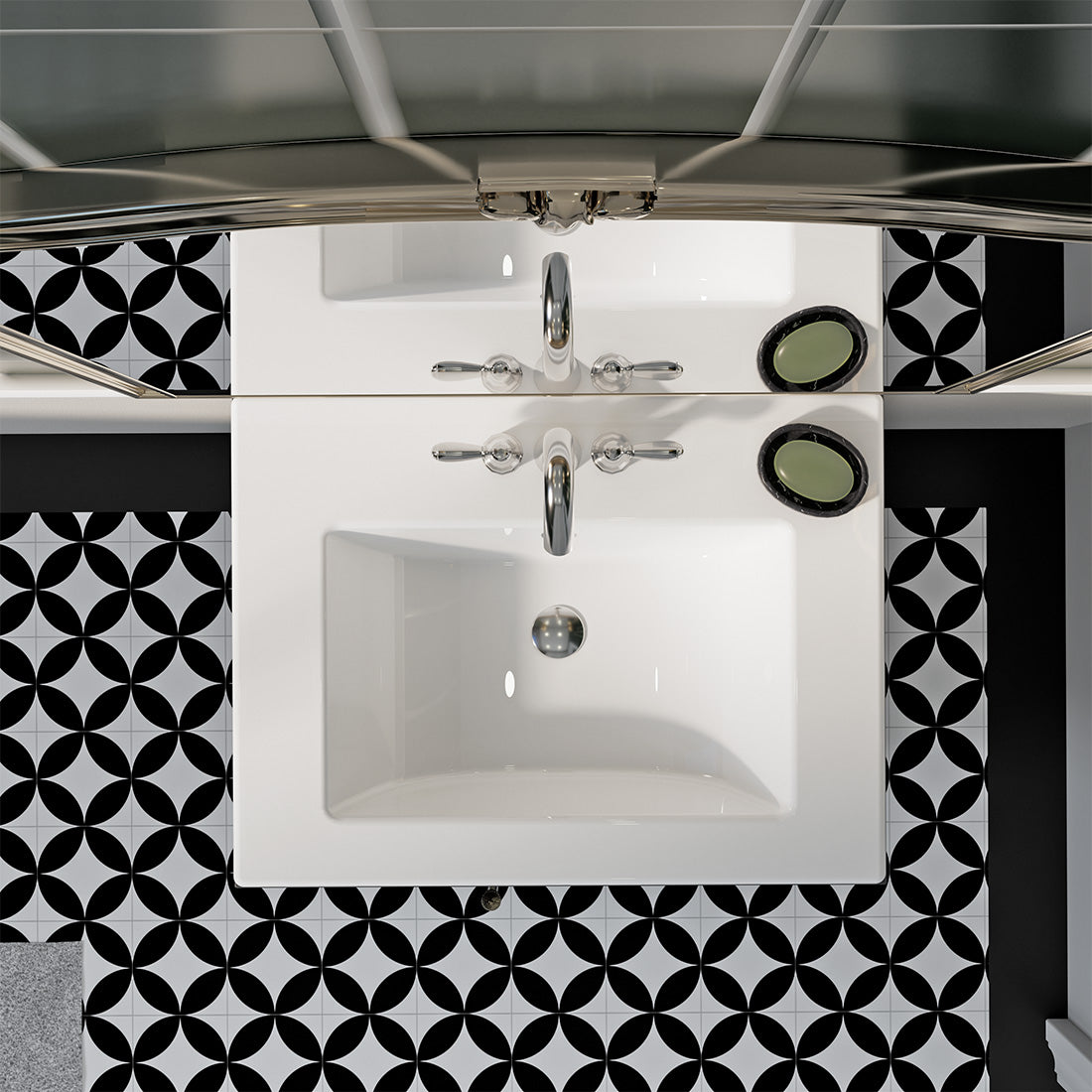 Huntington Beach 24 in. Bathroom Sink in White Ceramic Rectangular Drop-In with Overflow and 4 in. Faucet Holes