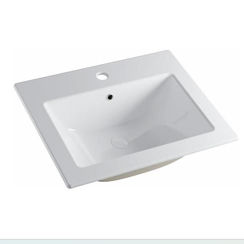 Laguna Beach 21-5/8 in. Bathroom Sink in White Ceramic Rectangular Drop-in with Overflow and Single Faucet Hole