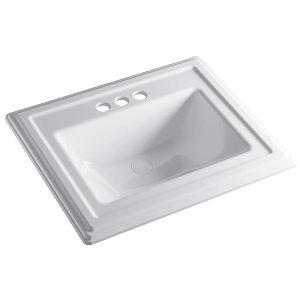Malibu 22'' Bathroom Sink in White Ceramic Rectangular Drop-in with Overflow