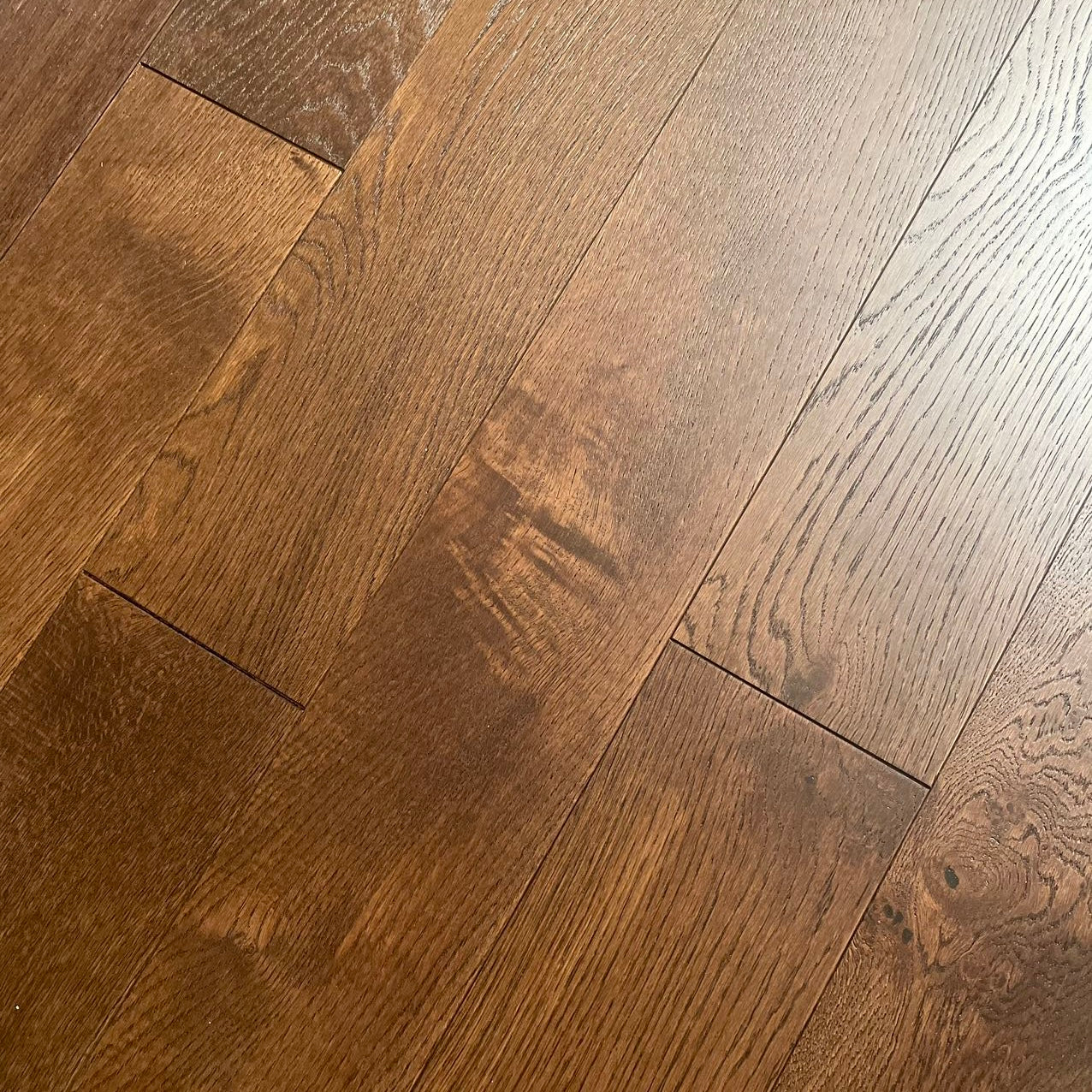 Wine Cellar Barrel Brown Oak 3/8 in. T x 6.5 in. W Wire Brushed Engineered Hardwood Flooring (31.97 sq. ft./case)