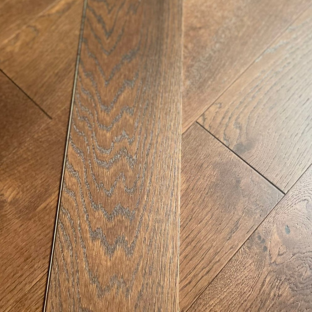 Wine Cellar Barrel Brown Oak 3/8 in. T x 6.5 in. W Wire Brushed Engineered Hardwood Flooring (31.97 sq. ft./case)