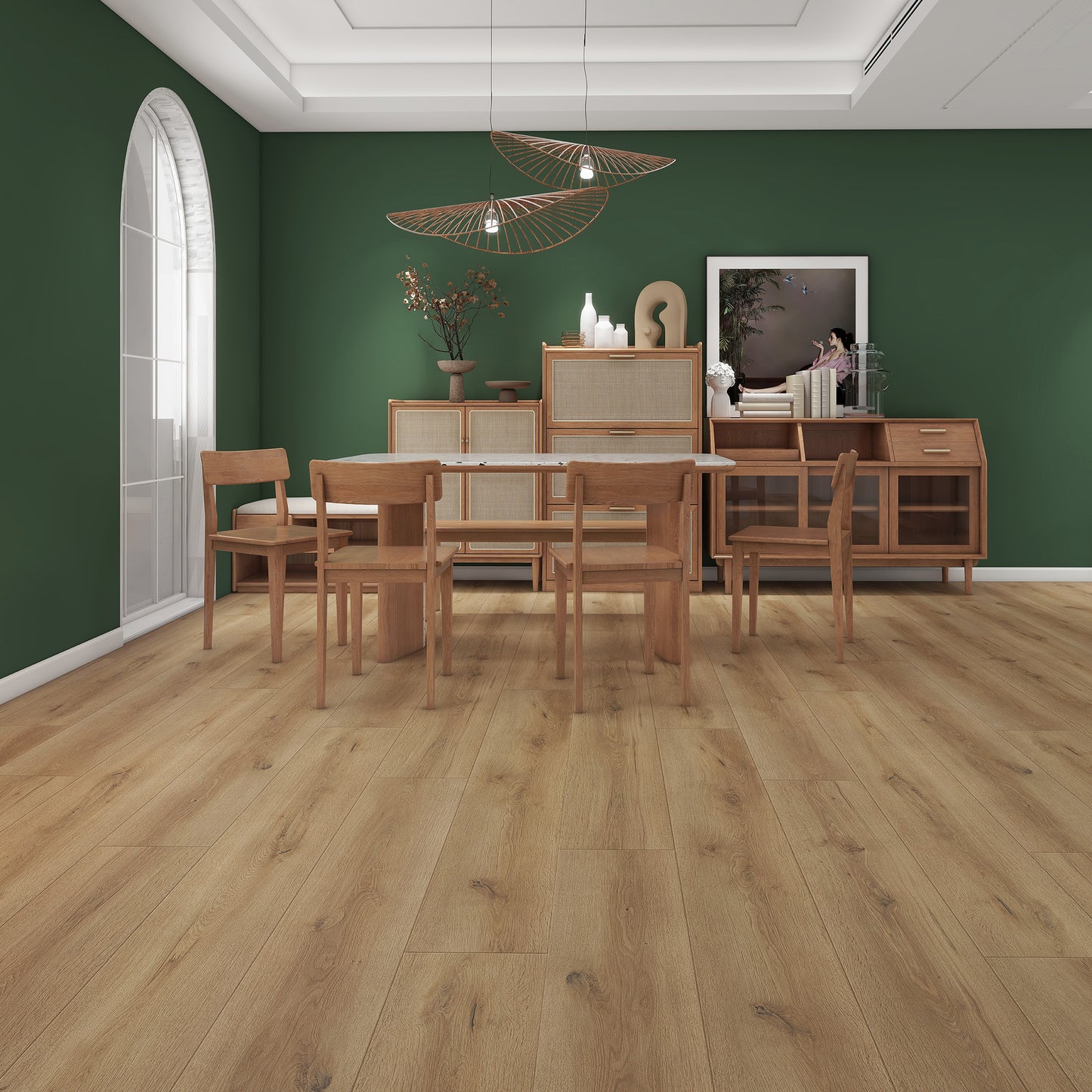 Woo-dy Ridgeside Oak 12mm/20mil x 9 in. W x 60 in. L Click Lock Waterproof WPC Vinyl Plank Flooring (18.70 sq. ft. /case)
