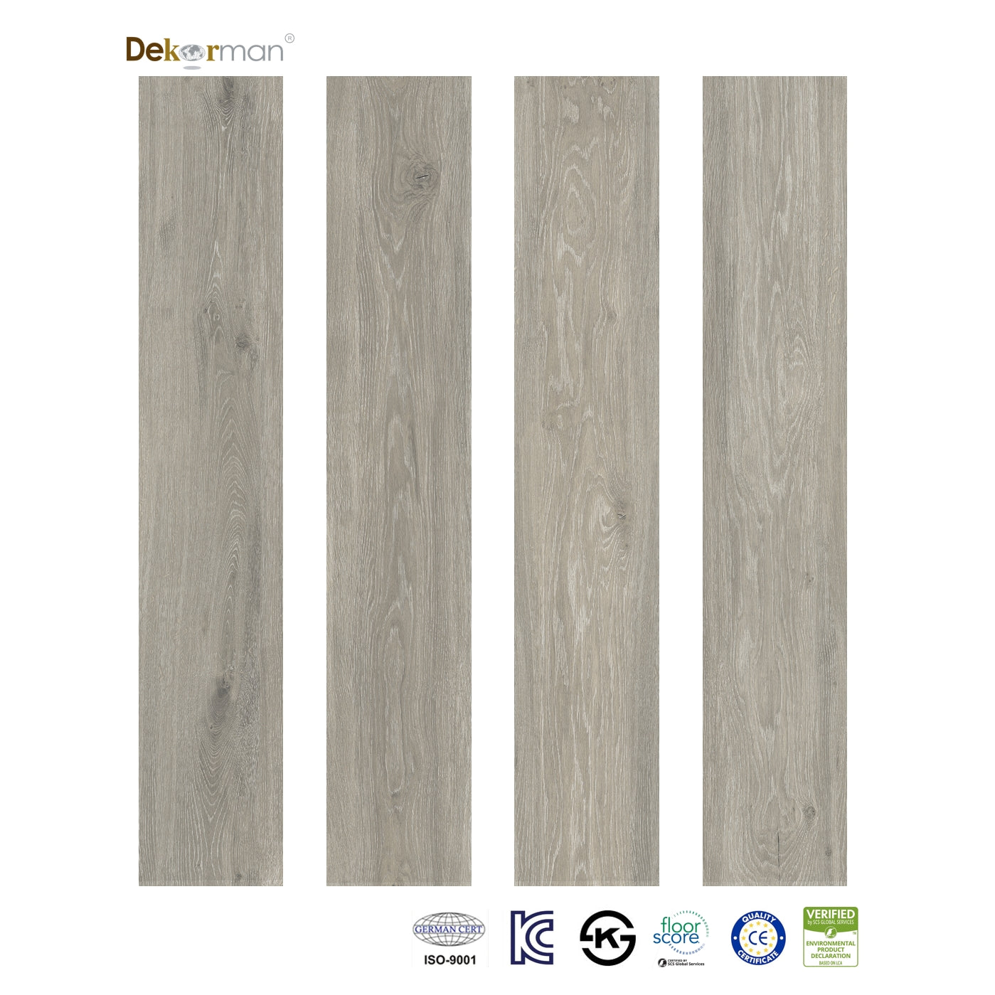 Silver Gray 20 mil x 9 in. W x 48 in. L Water Resistant Loose Lay Luxury Vinyl Plank Flooring (24 sq.ft./case)