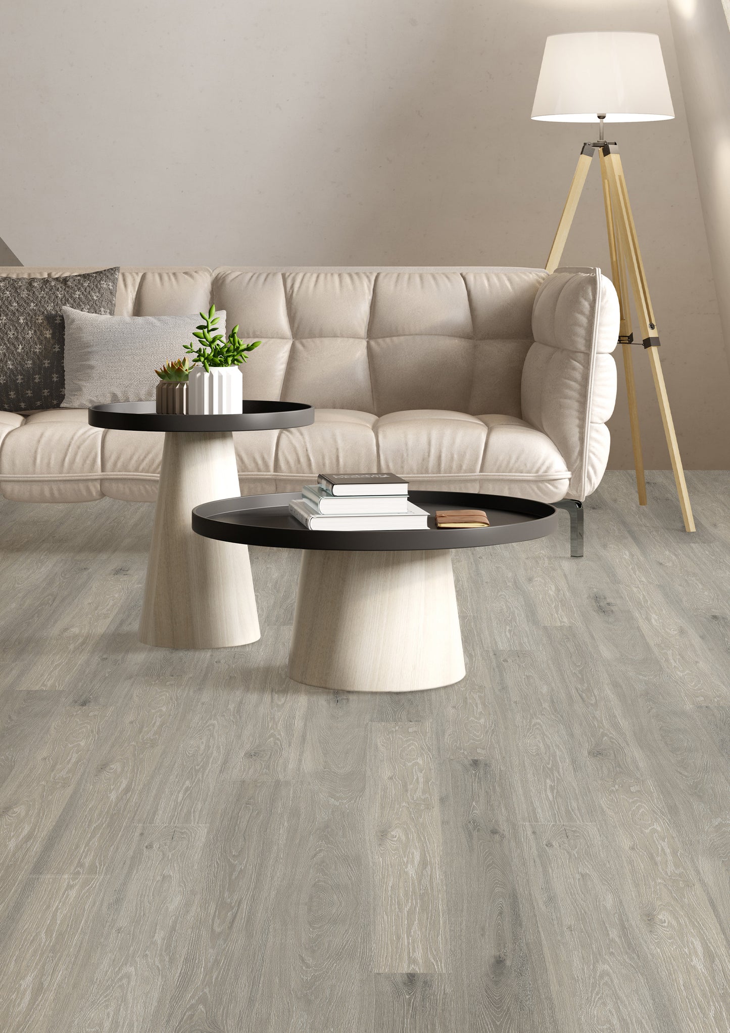 Silver Gray 20 mil x 9 in. W x 48 in. L Water Resistant Loose Lay Luxury Vinyl Plank Flooring (24 sq.ft./case)