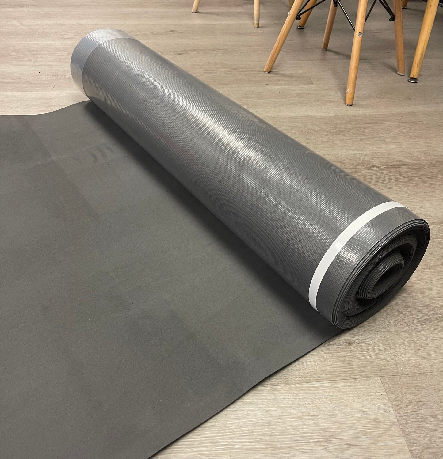High Density PVC 1.5mm T + 0.15mm PE Film Gray Underlayment