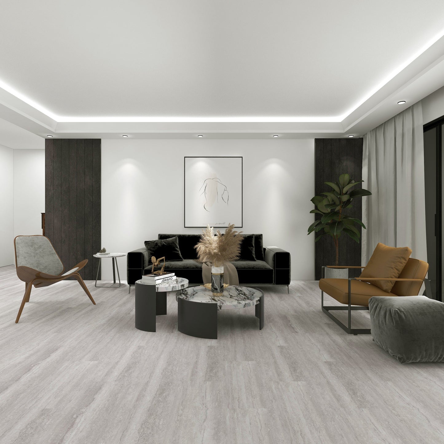 Origin Latina Ivory 5mm/12mil x 12 in. W x 24 in. L Waterproof Click Lock Vinyl Tile Flooring (19.62 sq. sf/case)