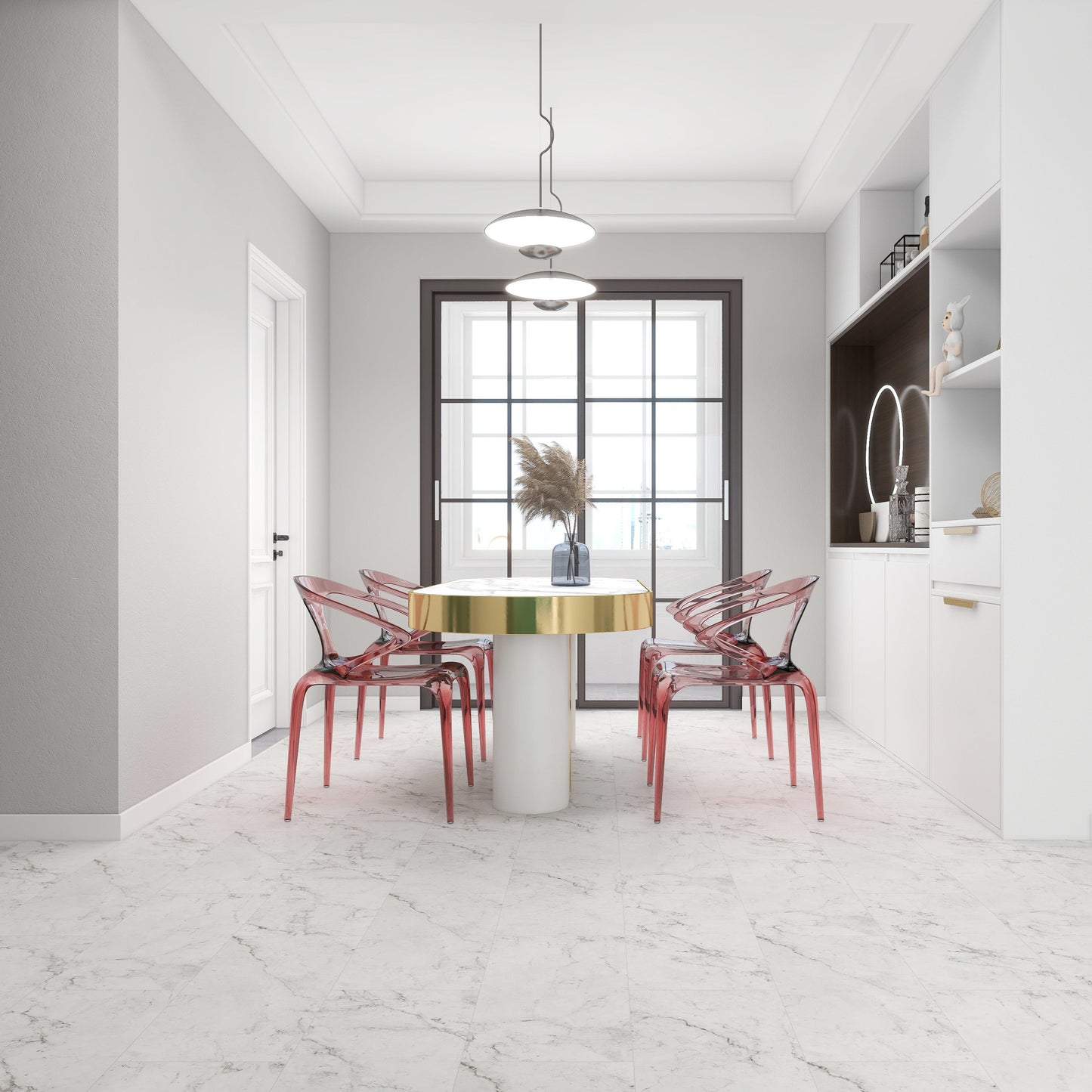 Vito Ragosa White 6mm/20mil x 12 in. W x 24 in. L Waterproof Click Lock Vinyl Tile Flooring (15.93 sq. sf/case)