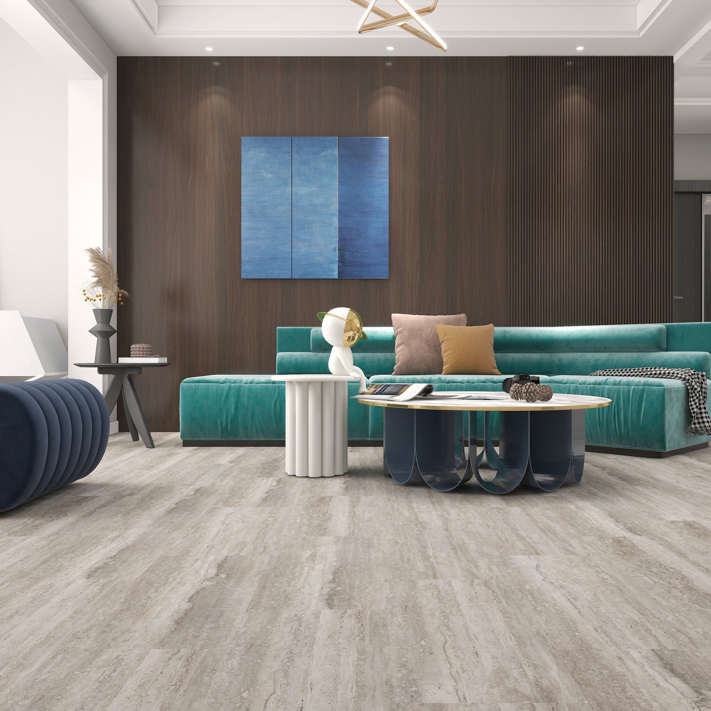 Origin Latina Gray 5mm/12mil x 12 in. W x 24 in. L Waterproof Click Lock Vinyl Tile Flooring (19.62 sq. sf/case)