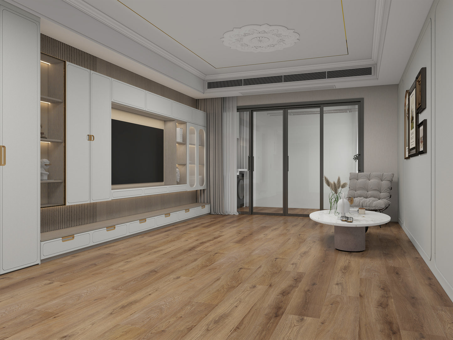TwinsVista AB Pattern Sequoia Oak 8mm/22 MIL x 9 in. W x 60 in. L Click Lock U-Groove Waterproof WPC Luxury Vinyl Flooring (29.92 sq.ft./case)