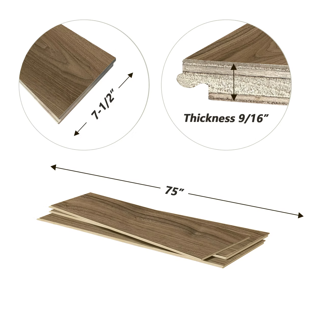 Sammamish Walnut 9/16 in. T x 7.5 in. W Click Lock Engineered Hardwood Flooring (24.05 sq. ft./Case)