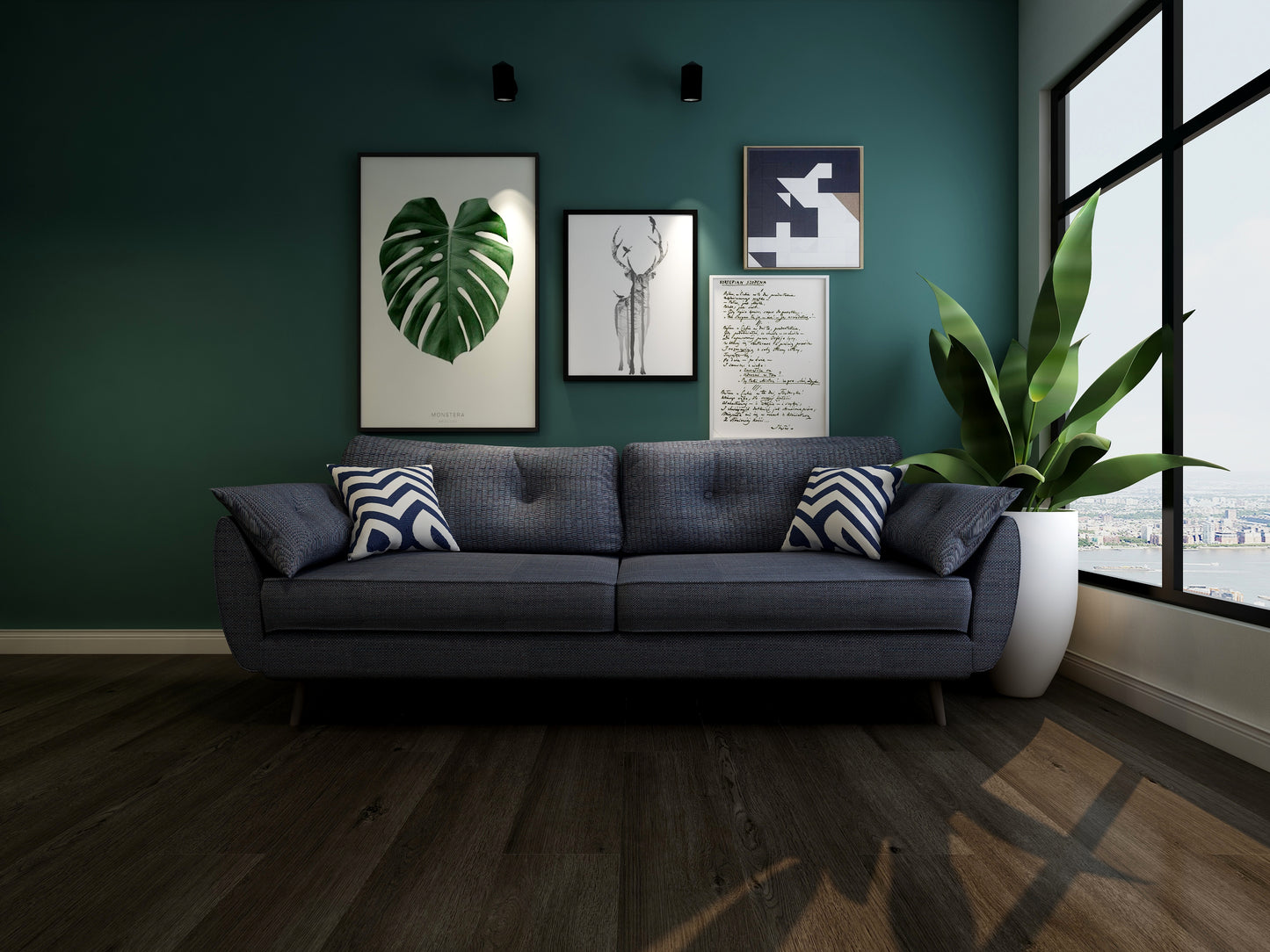 Route66 7mm/20mil Noble Black Oak 9 in. W x 60 in L. Luxury SPC Vinyl Planks Click Lock