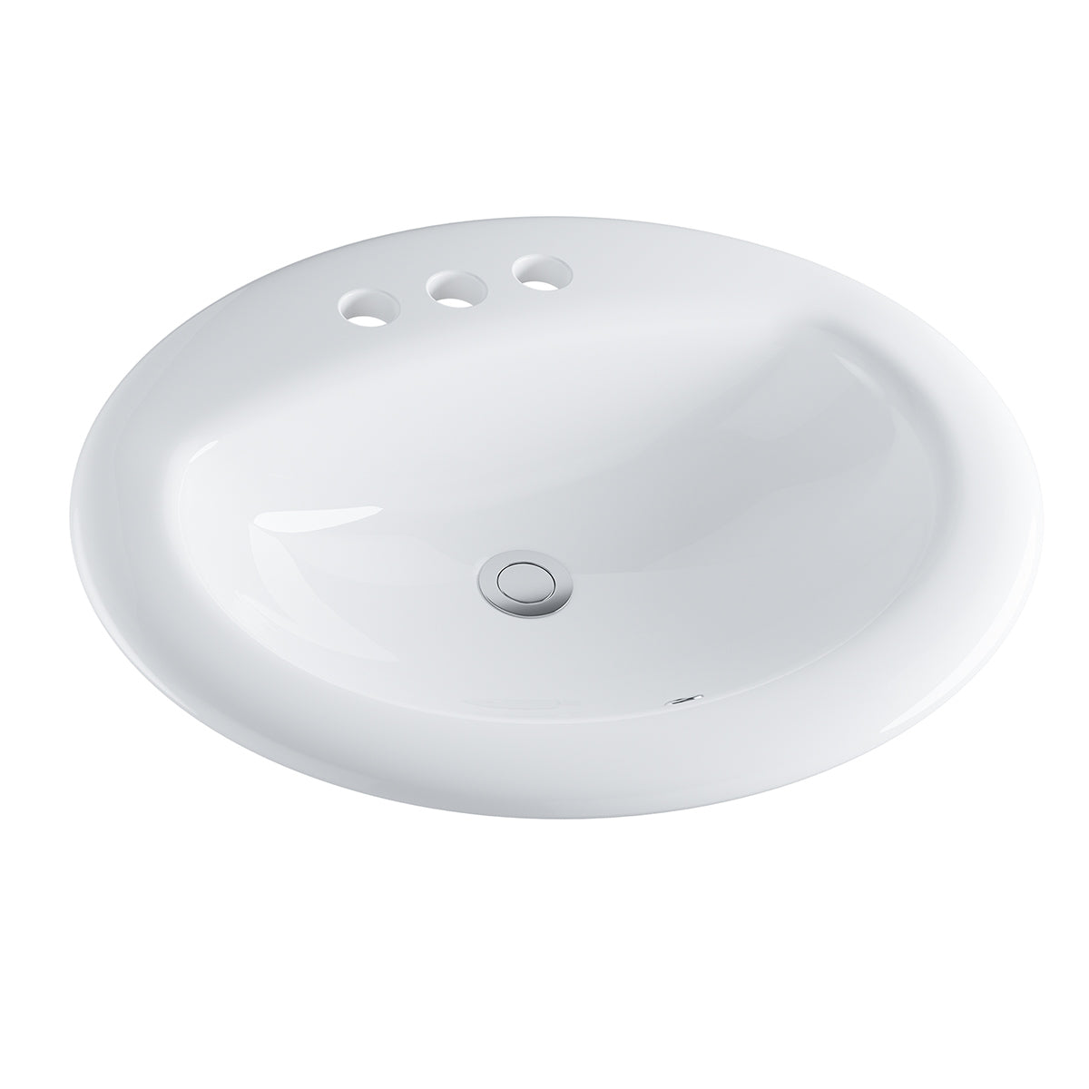 Santa Monica 20 in. Bathroom Sink in White Ceramic Oval Drop-in