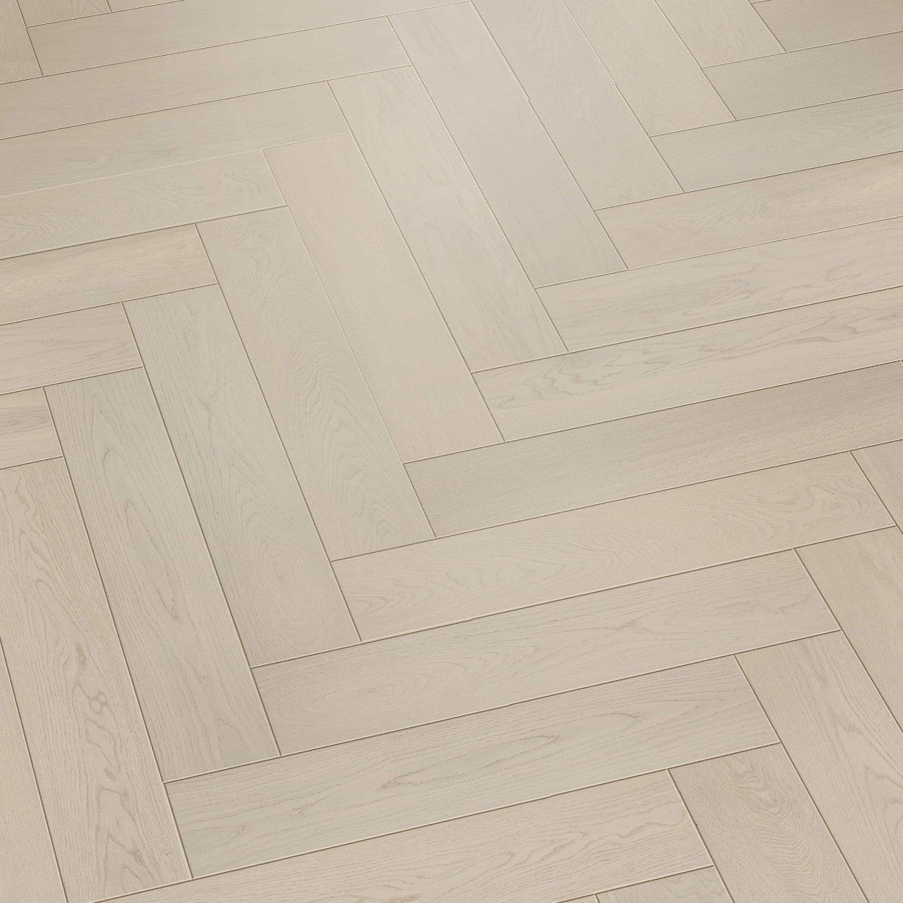 Polaris White European Oak Herringbone 3mm Veneer 5/8″T x 5.83"W  Engineered Hardwood Flooring (11.63 sq.ft/case)