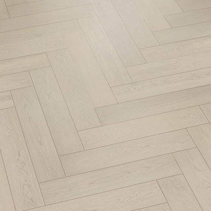 Polaris White European Oak Herringbone 3mm Veneer 5/8″T x 5.83"W  Engineered Hardwood Flooring (11.63 sq.ft/case)