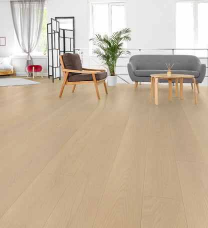 Polaris White Pro Select European Oak 4mm Veneer 3/4″T x 7.5"W  Engineered Hardwood Flooring (23.32 sq.ft/case)