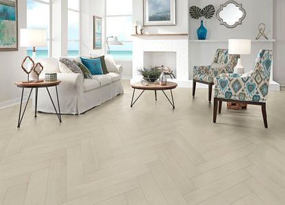 Oakverse Herringbone Gemini Oak EIR 12 mm T x 5" W Uniclic HDF AC5 EIR Waterproof Laminate Wood Flooring (17.38 sq. ft./case)