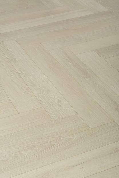 Oakverse Herringbone Gemini Oak EIR 12 mm T x 5" W Uniclic HDF AC5 EIR Waterproof Laminate Wood Flooring (17.38 sq. ft./case)
