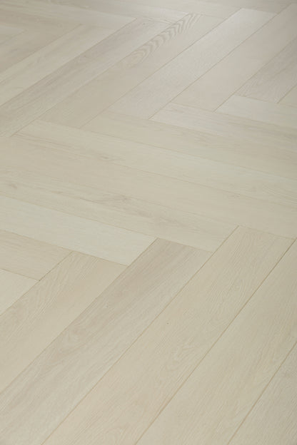 Oakverse Herringbone Gemini Oak EIR 12 mm T x 5" W Uniclic HDF AC5 EIR Waterproof Laminate Wood Flooring (17.38 sq. ft./case)