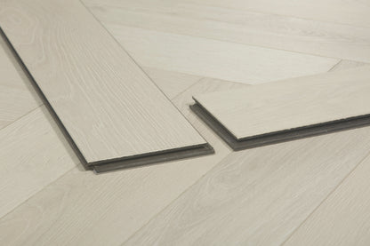 Oakverse Herringbone Gemini Oak EIR 12 mm T x 5" W Uniclic HDF AC5 EIR Waterproof Laminate Wood Flooring (17.38 sq. ft./case)