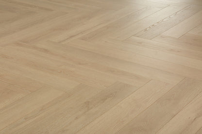 Oakverse Herringbone Lyra Oak EIR 12 mm T x 5" W Uniclic HDF AC5 EIR Waterproof Laminate Wood Flooring (17.38 sq. ft./case)