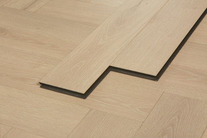 Oakverse Herringbone Lyra Oak EIR 12 mm T x 5" W Uniclic HDF AC5 EIR Waterproof Laminate Wood Flooring (17.38 sq. ft./case)