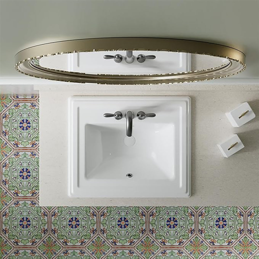 Malibu 22'' Bathroom Sink in White Ceramic Rectangular Drop