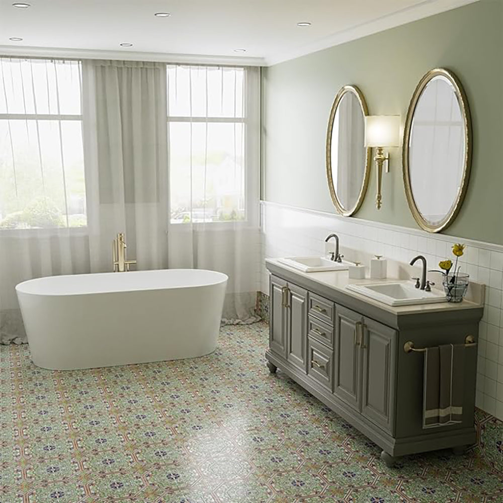 Malibu 22'' Bathroom Sink in White Ceramic Rectangular Drop