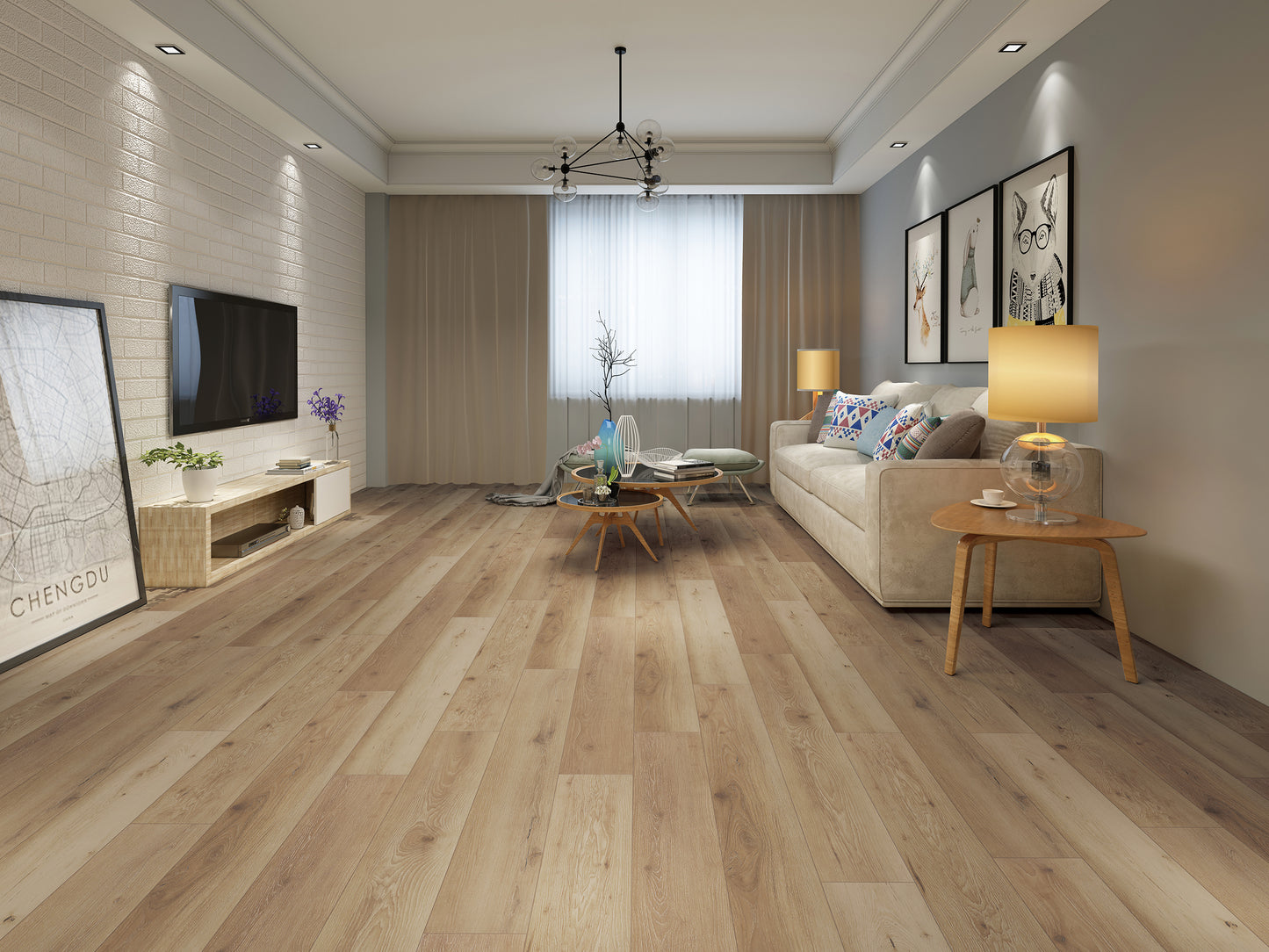 Mansion Honey EIR 12 mm T x 7.7 in. W Uniclic HDF AC4 Waterproof Laminate Wood Flooring (15.9 sq. ft./Case)