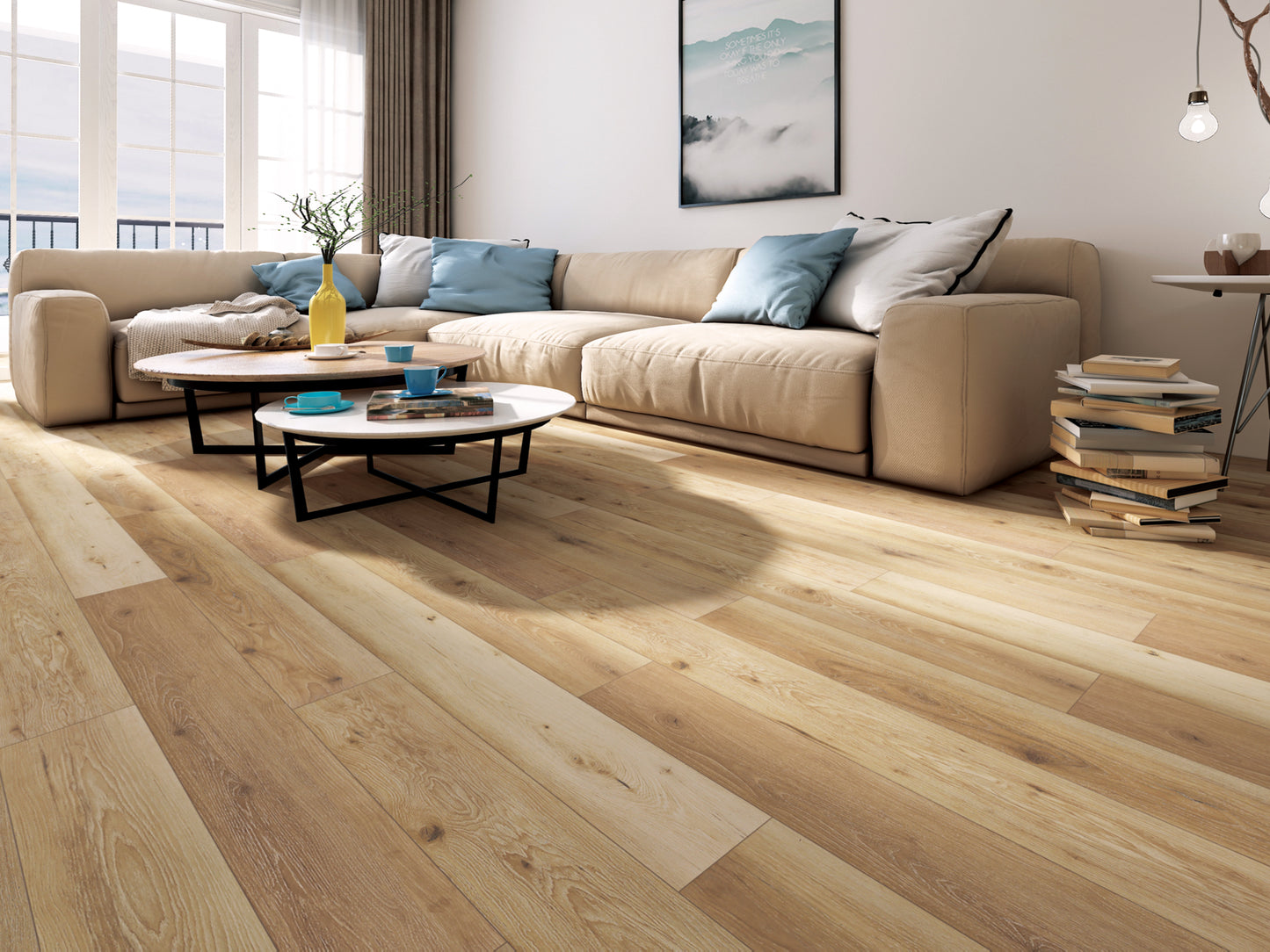 Mansion Honey EIR 12 mm T x 7.7 in. W Uniclic HDF AC4 Waterproof Laminate Wood Flooring (15.9 sq. ft./Case)