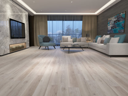 Mansion Limestone EIR 12 mm T x 7.7 in. W Uniclic HDF AC4 Waterproof Laminate Wood Flooring (15.9 sq. ft./Case)