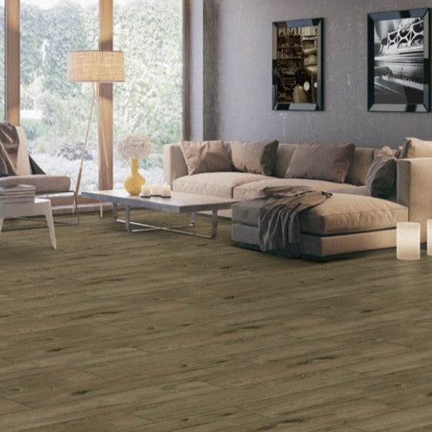 Russet Brown 20 mil Water Resistant Loose Lay Luxury Vinyl Plank Flooring - 9 in. W x 48 in. L