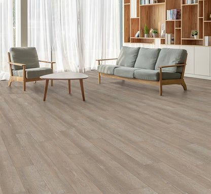 Elegant Ecru 20 mil x 9 in. W x 48 in. L Water Resistant Loose Lay Luxury Vinyl Plank Flooring (24 sq.ft./case)