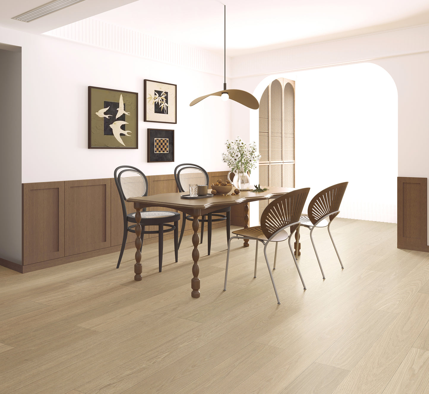 DreamVilla Sands Oak 5/8 in. T x 9 in. W Tongue and Groove Wirebrushed Engineered Hardwood Flooring 31.26 sq. ft./Case