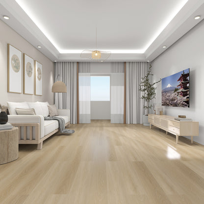 Route66 8mm/22mil Woodland Oak 9 in. W x 60 in L. Click Lock Waterproof SPC Vinyl Planks Flooring (18.75 sq.ft/case)