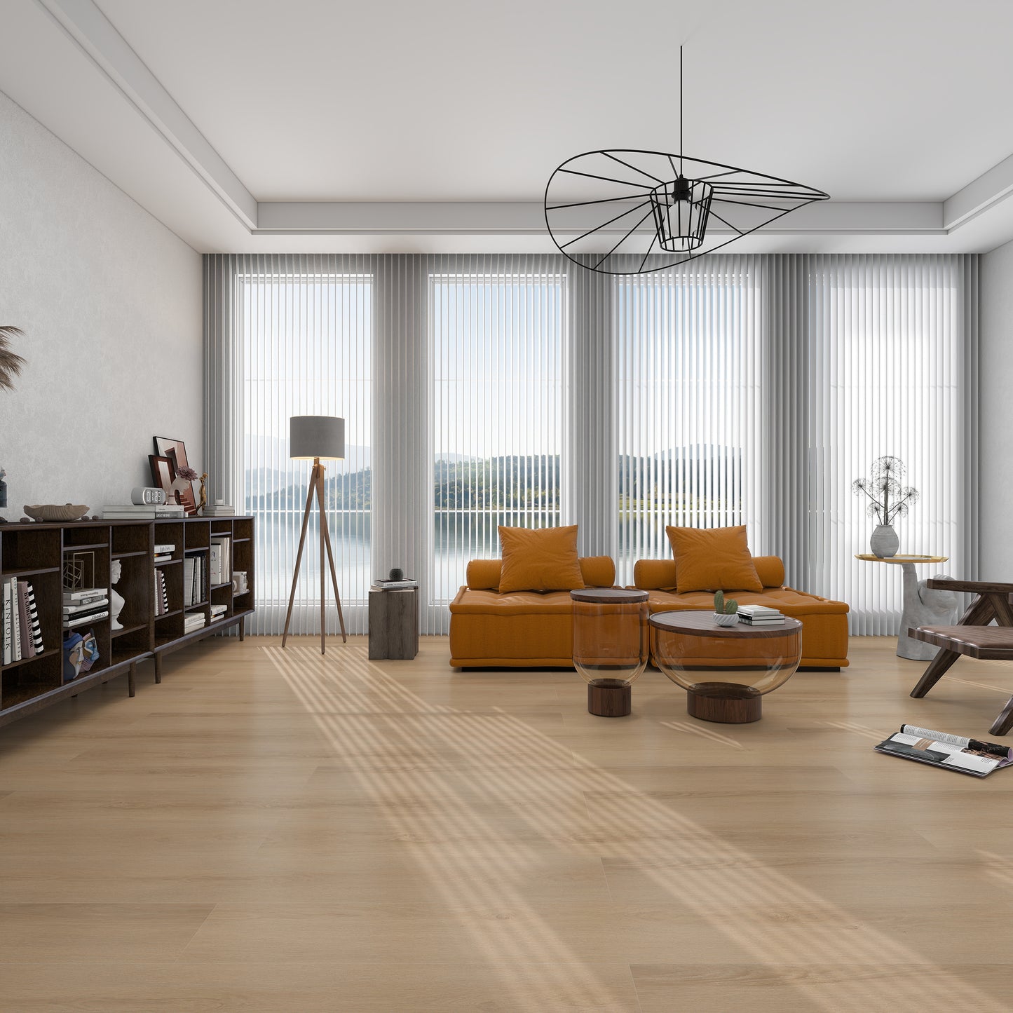 Route66 8mm/22mil Woodbury Oak 9 in. W x 60 in L. Click Lock Waterproof SPC Vinyl Planks Flooring (18.75 sq.ft/case)