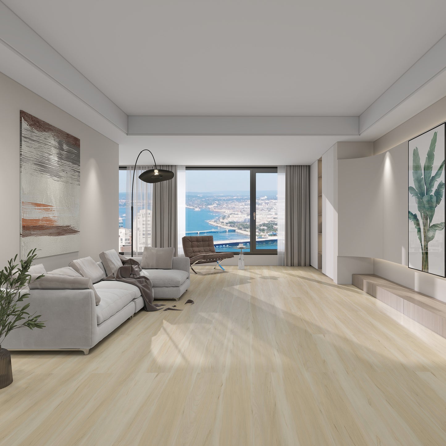Route66 8mm/22mil Creek Maple 9 in. W x 60 in L. Click Lock Waterproof SPC Vinyl Planks Flooring (18.75 sq.ft/case)