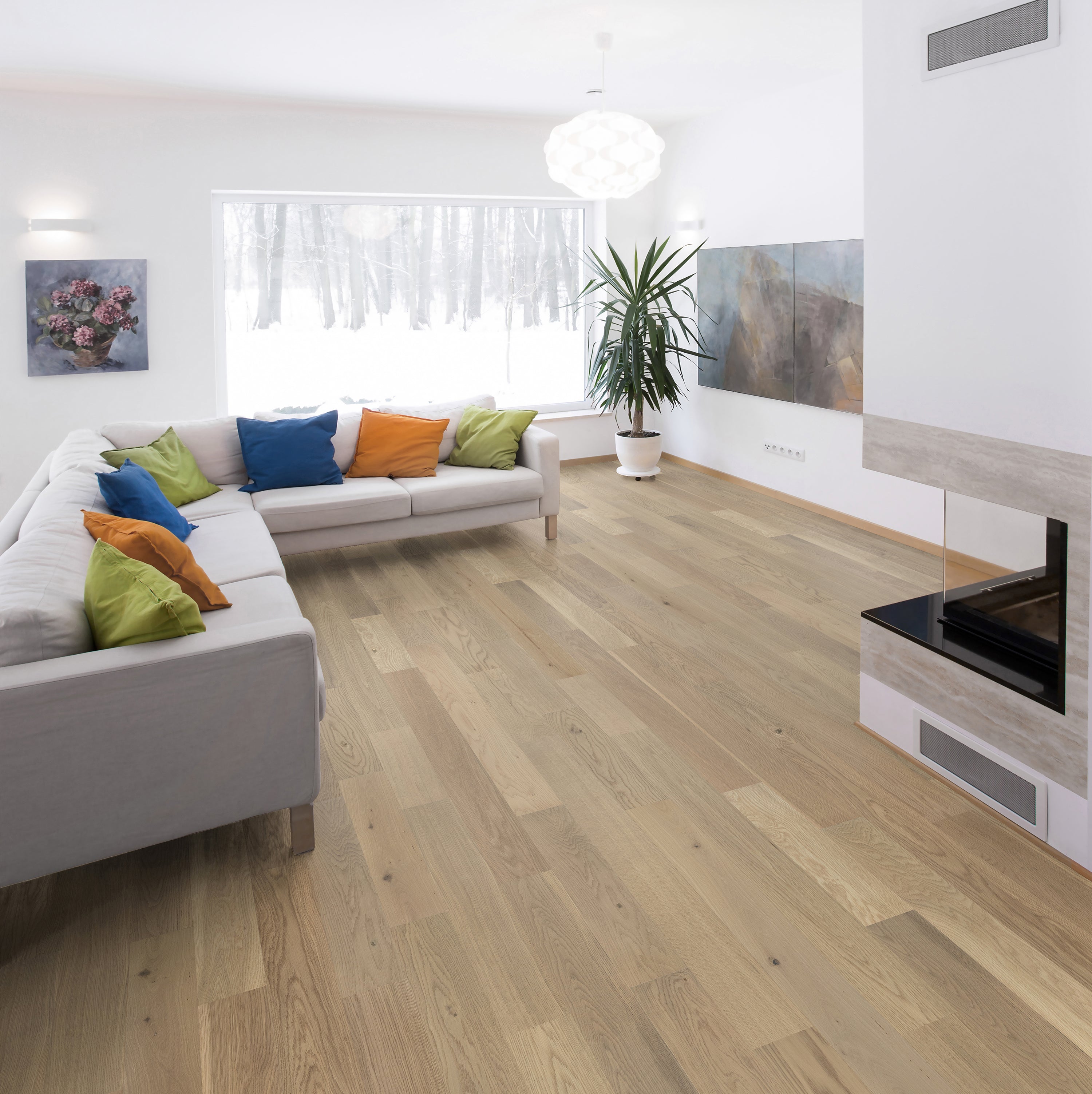 Firenze Oak 1/2 in. T x 5 in. W Tongue and Groove Wire Brushed