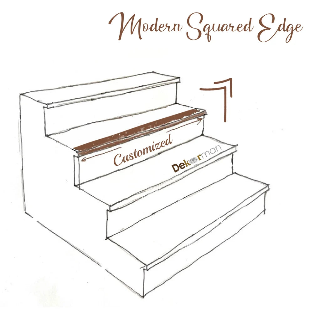 Squared Edge Flush Stair Nose Engineered Wood - Customized
