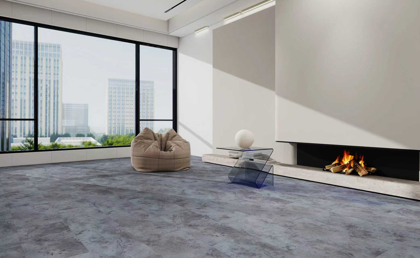 Moonrock Gray 5.5mm/12mil x 11.81 in. W x 23.74 in. L Waterproof Click Lock Vinyl Tile Flooring (17.52 sq. sf/case)