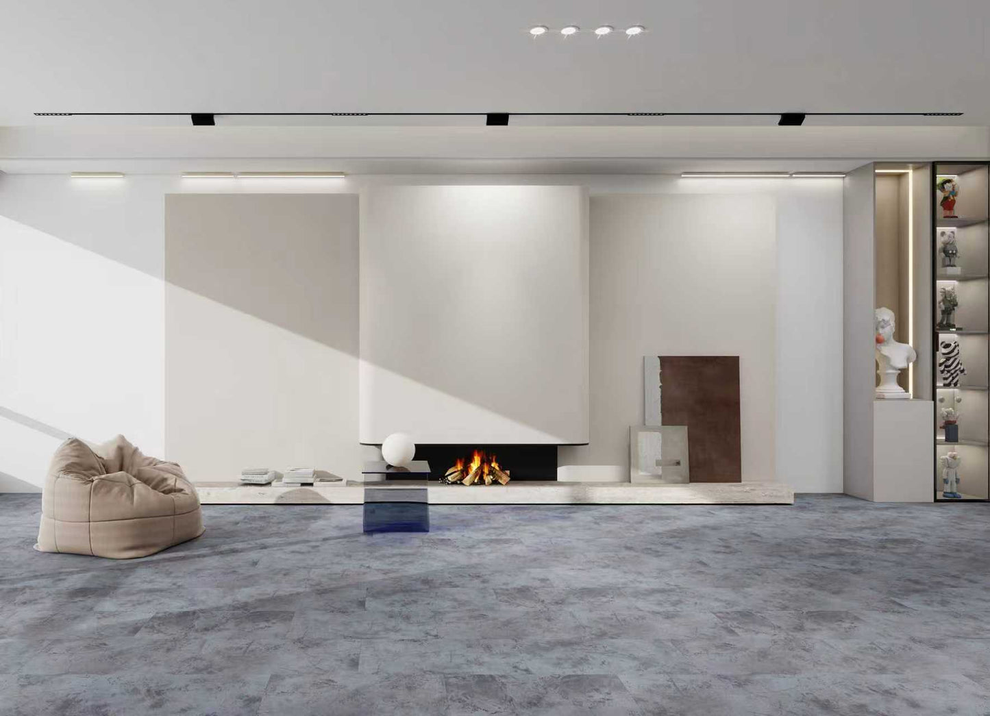 Moonrock Gray 5.5mm/12mil x 11.81 in. W x 23.74 in. L Waterproof Click Lock Vinyl Tile Flooring (17.52 sq. sf/case)