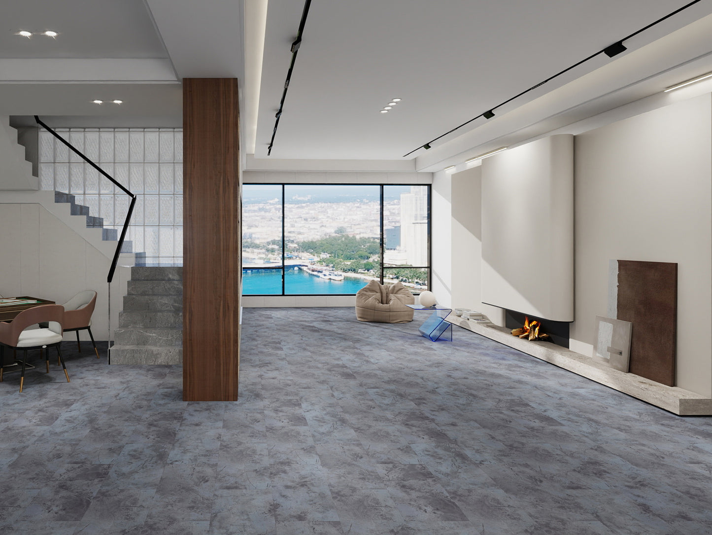Moonrock Gray 5.5mm/12mil x 11.81 in. W x 23.74 in. L Waterproof Click Lock Vinyl Tile Flooring (17.52 sq. sf/case)