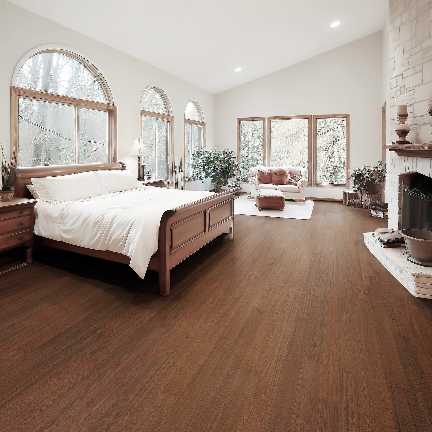 Rome Teak 1/2 in. T x 5 in. W Tongue and Groove Wire Brushed Engineered Hardwood Flooring (26.25 sq. ft./Case)