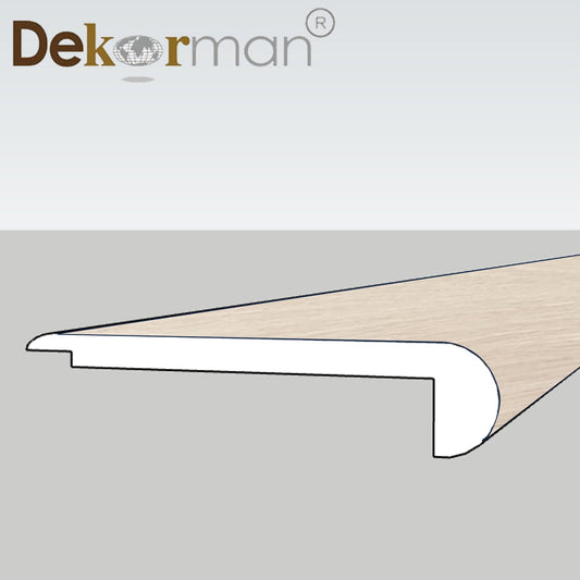 Flush Stair Nose 95" Platinum White Oak