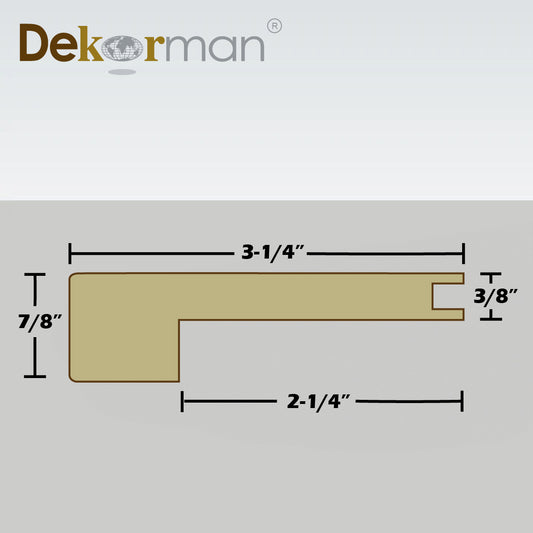 3/8"T Square Edge Stair Nose Solid Wood 95"L - Customized