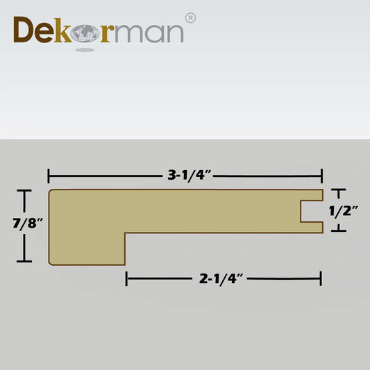 1/2"T Square Edge Stair Nose Solid Wood 95"L - Customized