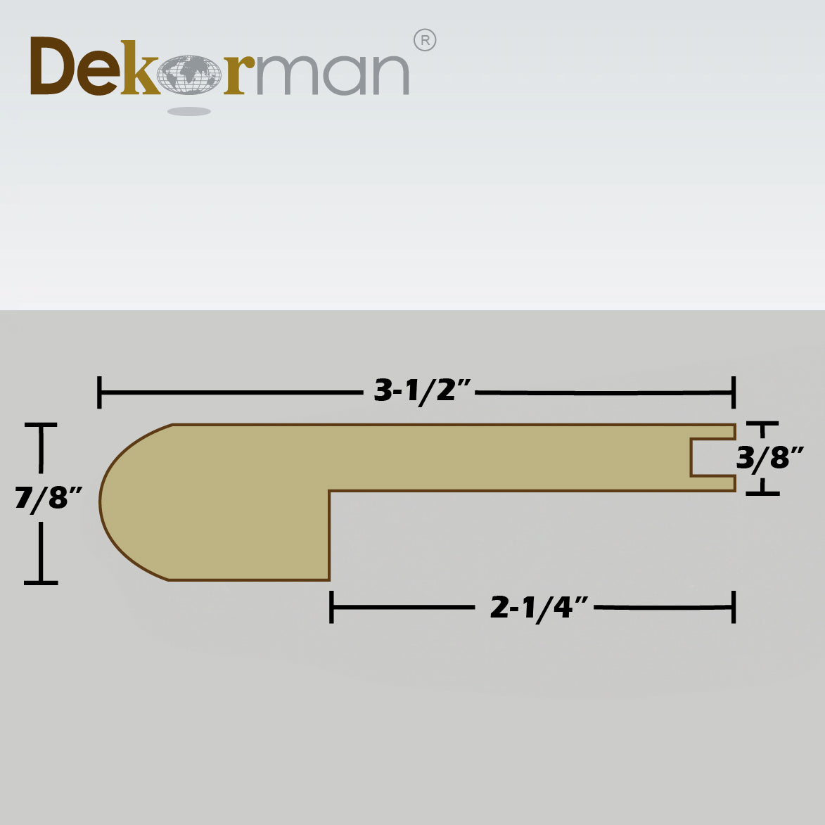 3/8"T Stair Nose Solid Wood 95"L - Customized