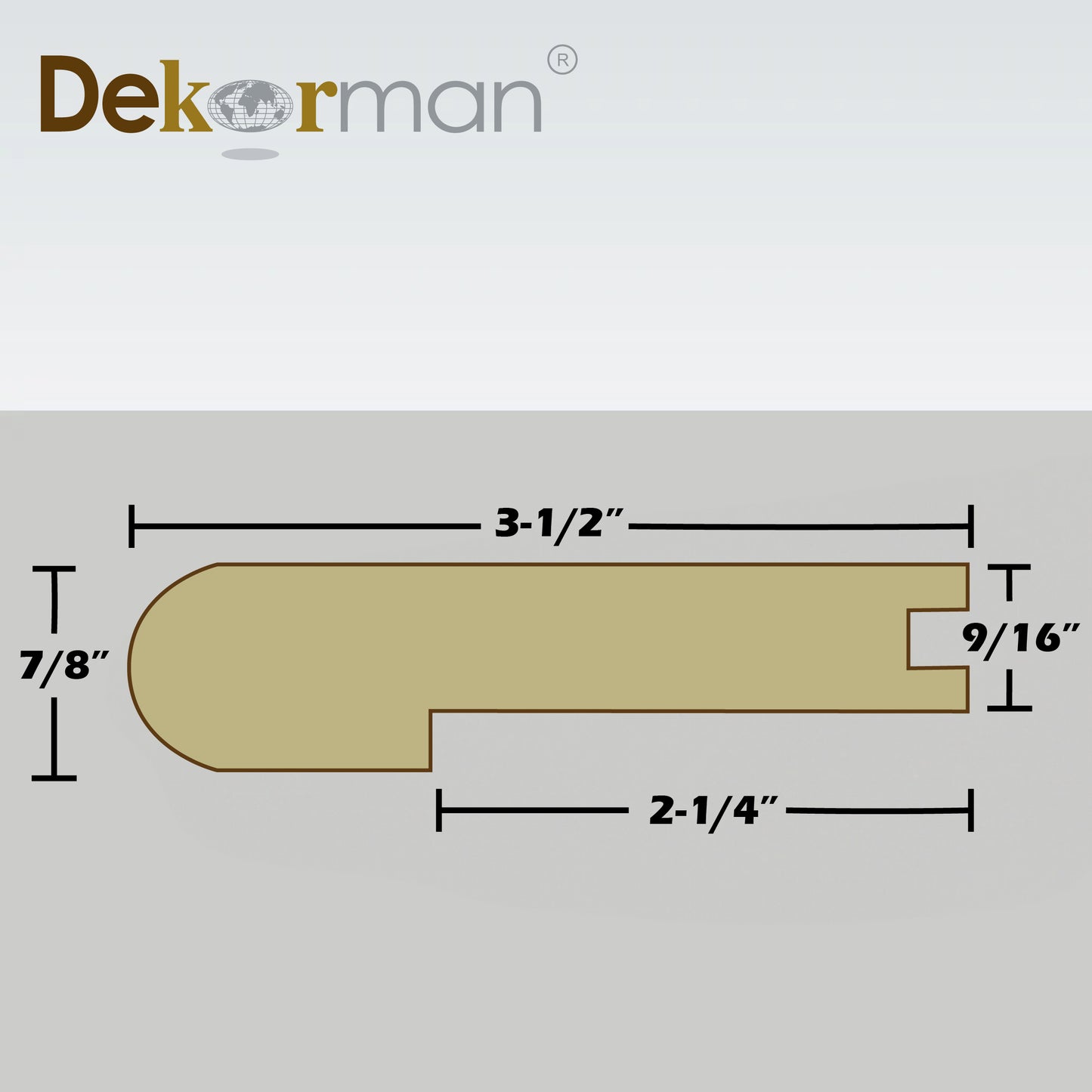 9/16"T Stair Nose Solid Wood 95"L - Customized