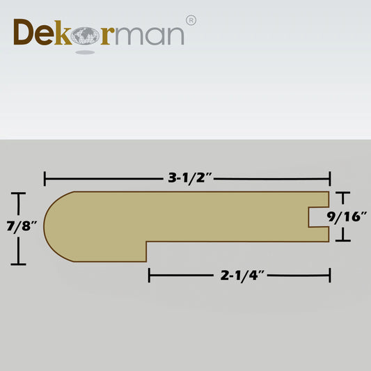 9/16"T Stair Nose Solid Wood 95"L - Customized