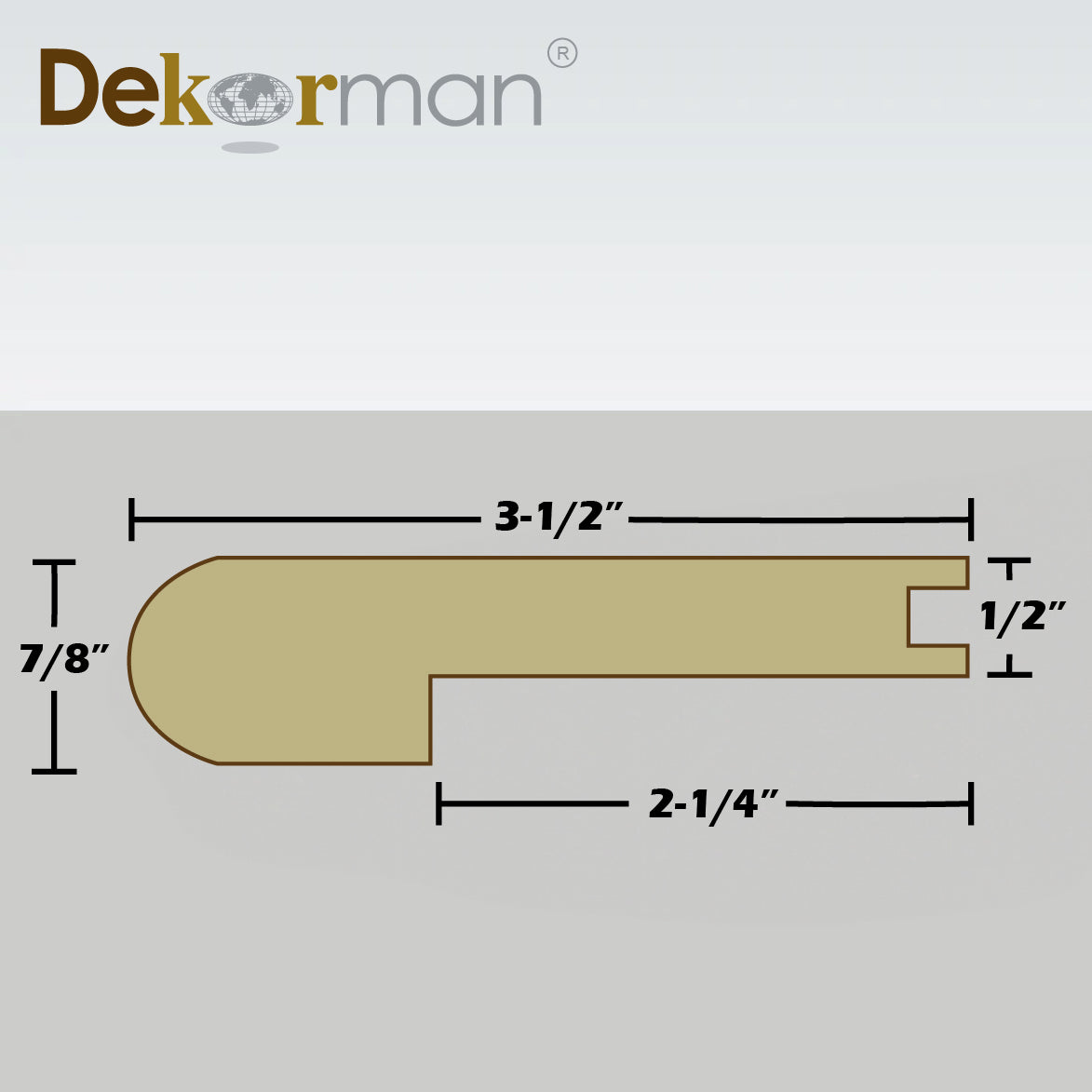 1/2"T Stair Nose Solid Wood 95"L - Customized